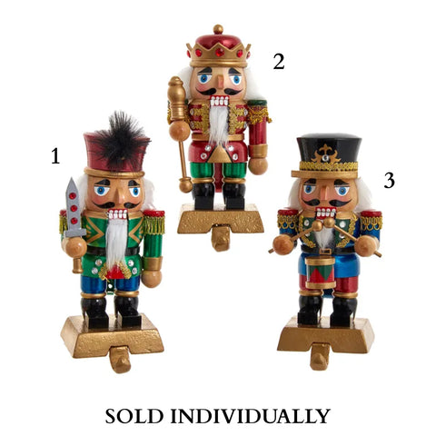 Nutcracker Stocking Holders, 7.5“ (3 Styles – Sold individually)