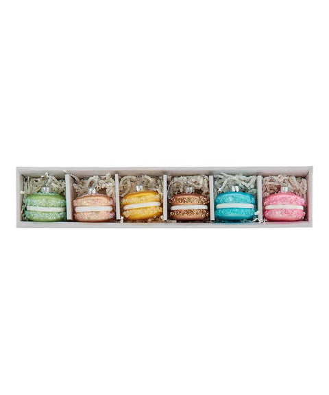 Glass Macaron Ornaments, 6-Piece Set