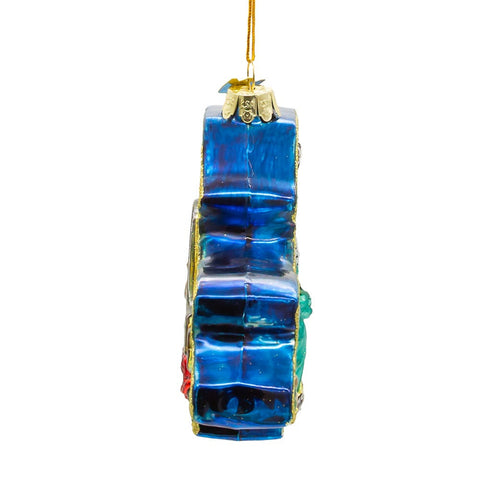 New York Cityscape Glass Map Ornament, 5.5"