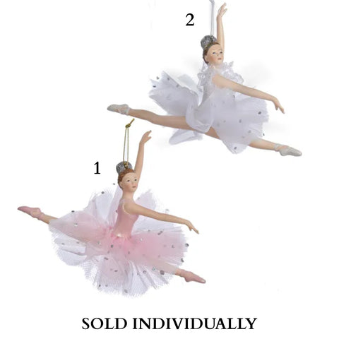 Pink and White Ballerina Ornaments (2 Styles – Sold individually)