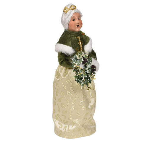 Gold Sparkle Mrs Claus Caroler Figurine, 13"