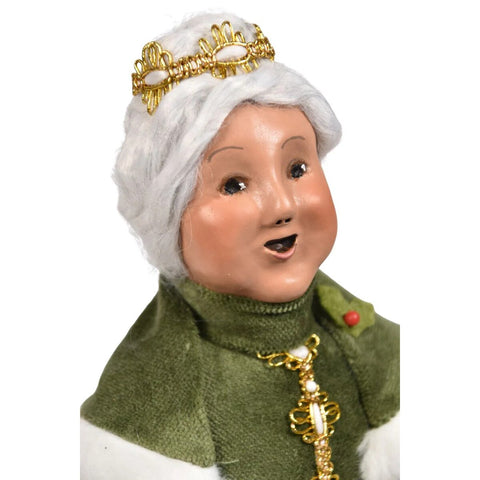 Gold Sparkle Mrs Claus Caroler Figurine, 13"