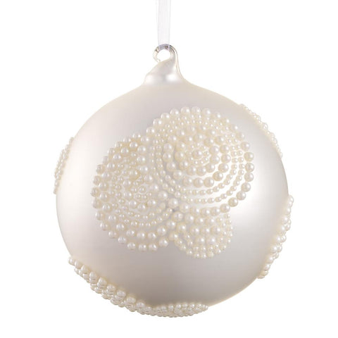 Pearl Glass Ball Ornament, 4.75" (Pearl)