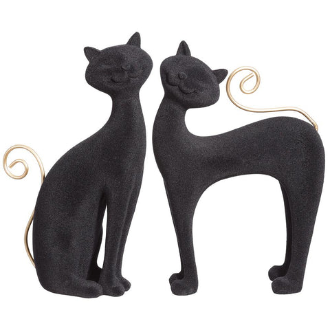 Black Cat Figurines, 7.5" (Set of 2)