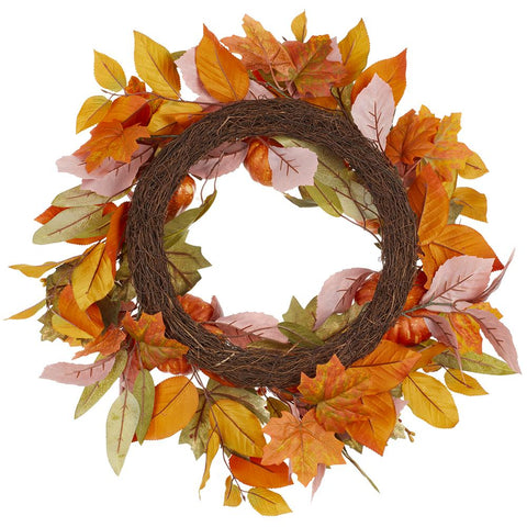 Pumpkin/Berry Fall Wreath, 24"