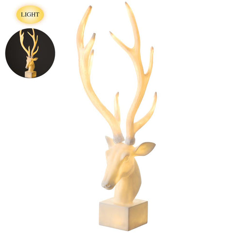 Reindeer Table Top w/Light, 37.5" (Antique White)