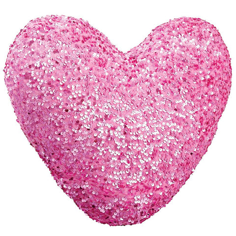 Sequin Heart Pillow, 16" (Beauty)