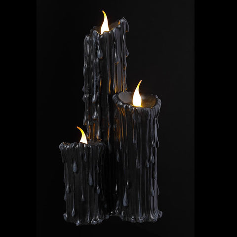 Lighted Battery Operated Faux Candles, 17.75" (Black)