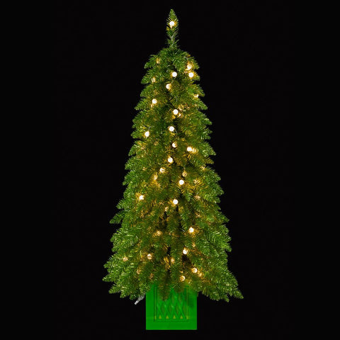 Jolly Pine Tree in Pot w/LED Lights, 4"H X 22"D