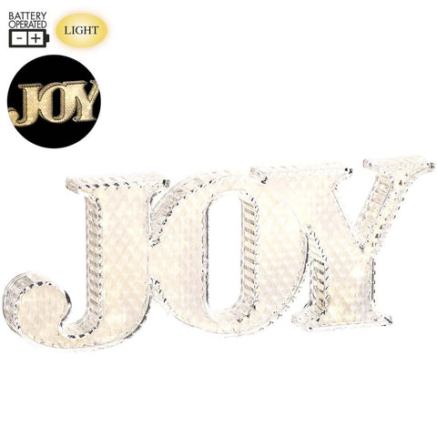 Table Top Acrylic Lighted "Joy" Sign, 6" x 18"