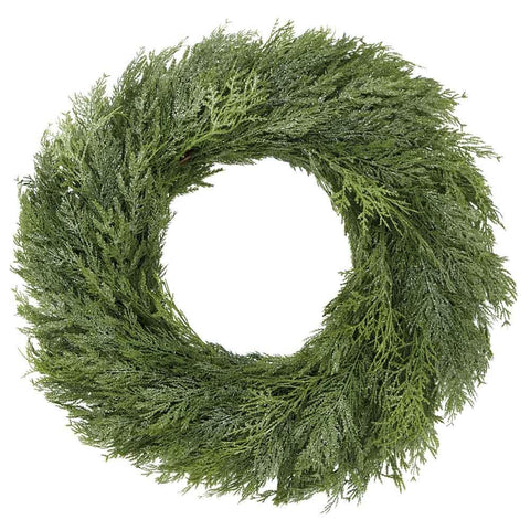 Glittered Ultra Deluxe Mixed Cedar Wreath, 30" (Green)