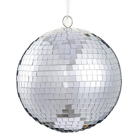 Mirror Mosaic Ball Ornament, 8" (Silver)