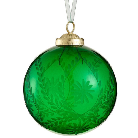 Glass Ball Ornament, 4" (Green)