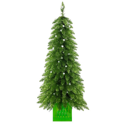 Jolly Pine Tree in Pot w/LED Lights, 4"H X 22"D