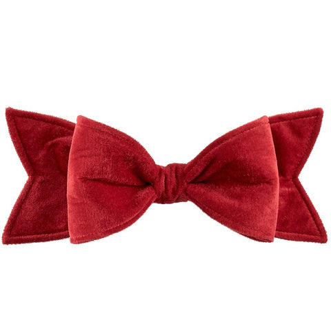 Velvet Bow Ornament, 4.5" x 12" (Red)