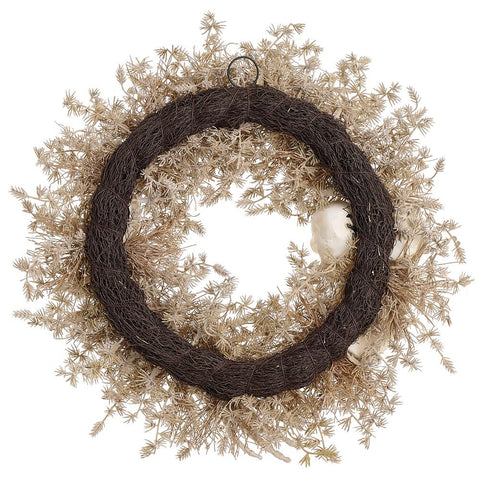 Skeletons Pine Wreath, 22" (Beige/Gray)