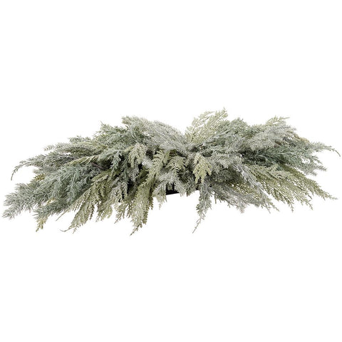 Iced Mixed Pine Centerpiece, 8 x 46" (Green Gray)