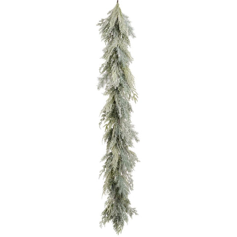 Iced Mixed Pine Garland, 6' (Green Gray)