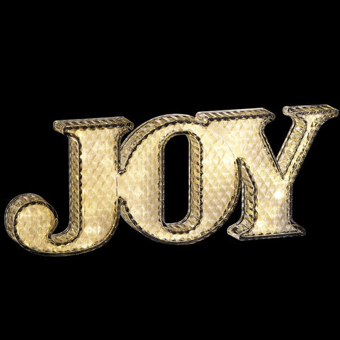 Table Top Acrylic Lighted "Joy" Sign, 6" x 18"
