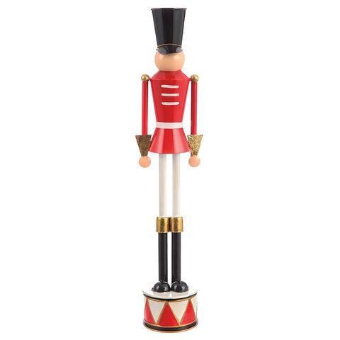 Metal Nutcracker Figurine, 20.5" (Red & White)