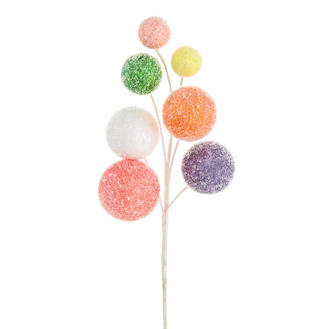 13.5" Snowed Pompon Spray (Mixed)