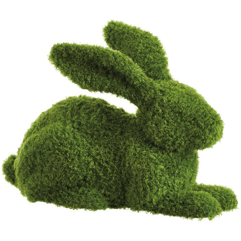 Moss Covered Bunny Figurine, 11.5" (Green)