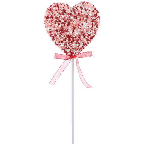 Glittered Heart Pick, 20" (Mixed)