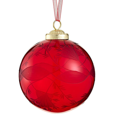 Glass Ball Ornament, 4" (Red)