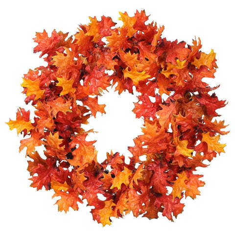 30" Oak Leaf Wreath, Orange