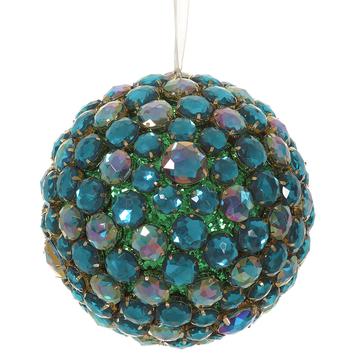 5.25" Green Rhinestone Ball Ornament