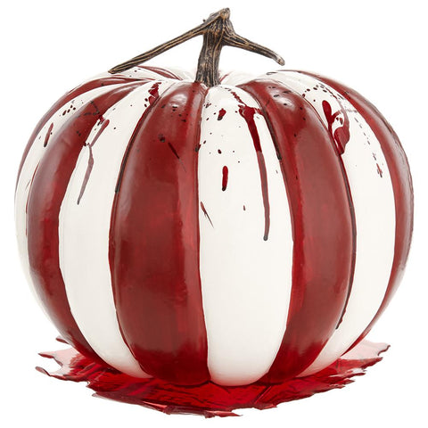 Red & White Pumpkin, 11"H x 11"D