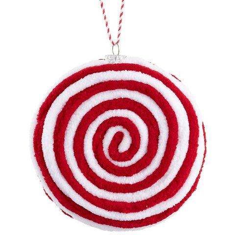Peppermint Candy Ornament, 5" (Red & White)