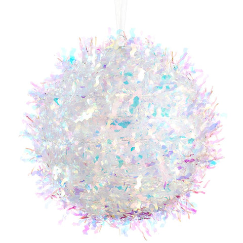 Tinsel Ball Ornament, 6" (Iridescent)