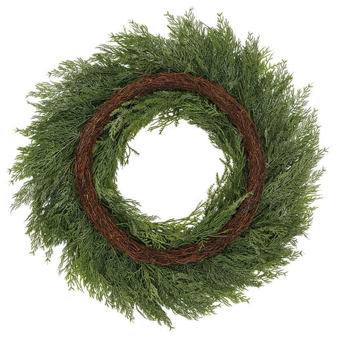 Glittered Ultra Deluxe Mixed Cedar Wreath, 30" (Green)
