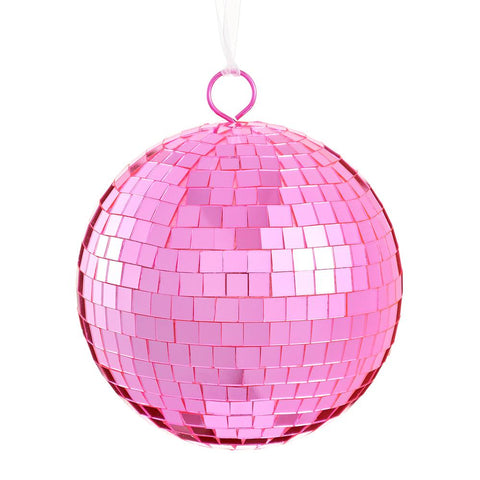 Mirror Mosaic Ball Ornament, 6" (Pink)