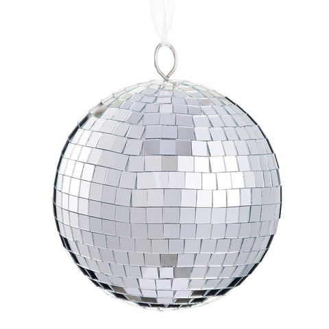 Mirror Mosaic Ball Ornament, 6" (Silver)