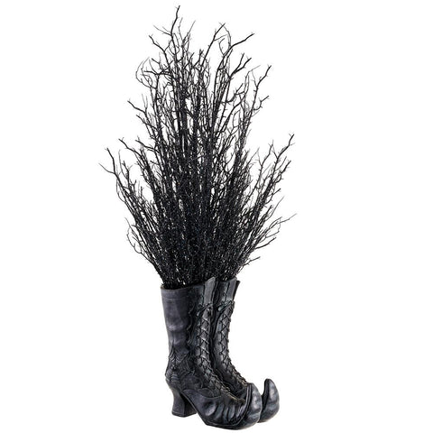 Glittered Twigs in Witch's Boots, 45" (Black)