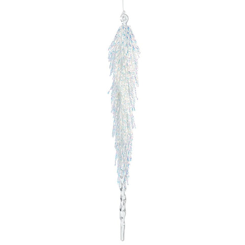 Glittered Tinsel Icicle Ornament, 14" (Iridescent)
