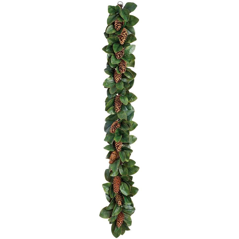 Christmas In America Magnolia Leaf/Pine Cone Garland