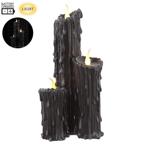 Lighted Battery Operated Faux Candles, 17.75" (Black)