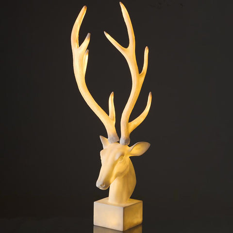 Reindeer Table Top w/Light, 37.5" (Antique White)