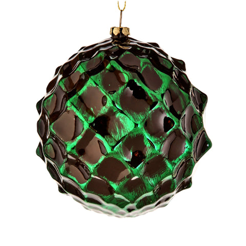 Honeycombed Candy Finish Ball Ornament, 4"