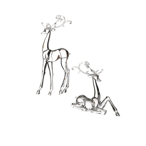 Acrylic Deer Set, Clear, 13-18" (Set of 2)