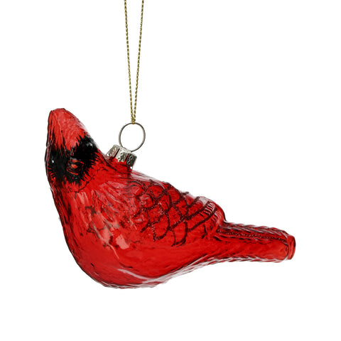 Glass Cardinal Ornament, 5.5"