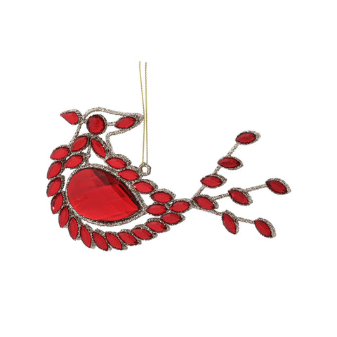 Glitter Wire Jeweled Cardinal Ornament, 6.5"