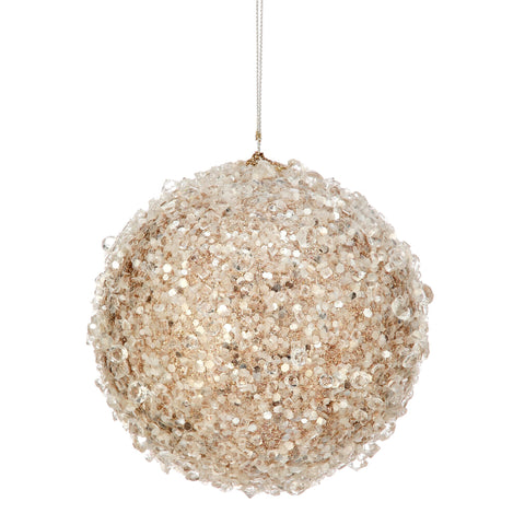 Ice Encrusted Glamour Ball Ornament, 4.5"