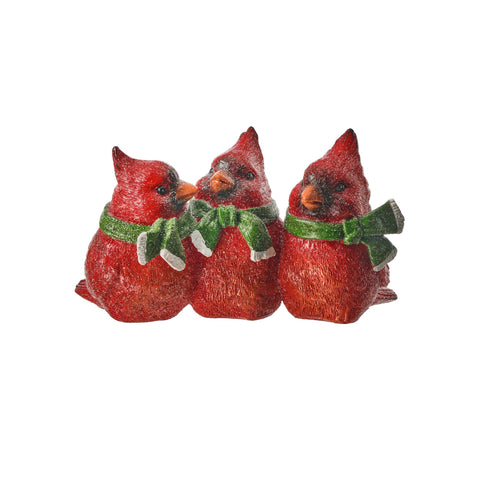 Resin Trio of Cardinals w/Scarves, 6"