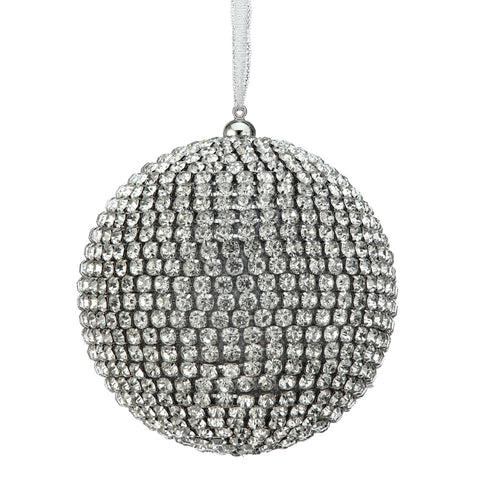 Faux Diamond Ball Ornament, 5”
