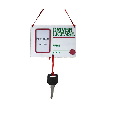 Drivers License With Key Picture Frame Ornament, 5"