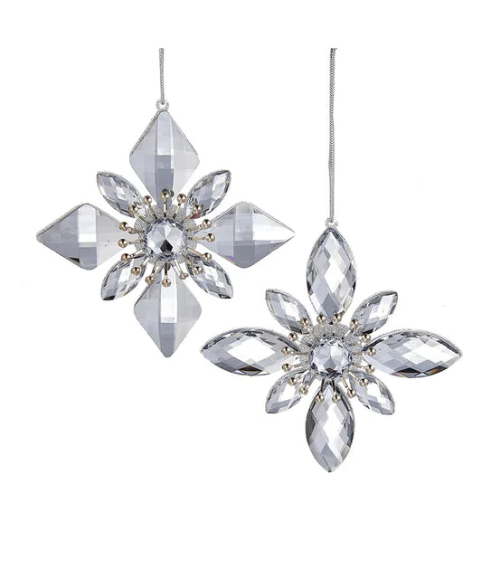 Silver Jewel Snowflake Ornaments